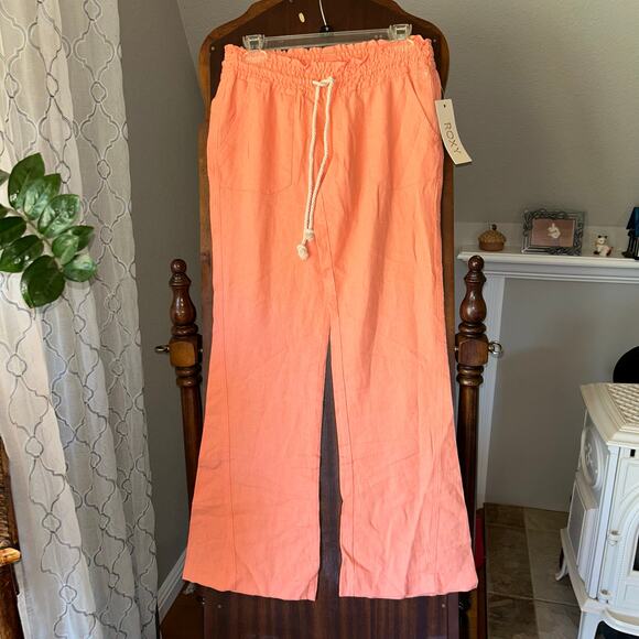 NWT Roxy Oceanside beach pant coral color women’s size 4 - Picture 1 of 10